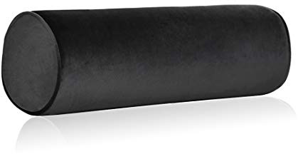 Tinbolunce Memory Foam Roll Pillow for Knee/Leg/Neck - Full Moon Bolster/Round Cylinder Pillow for Sleeping on Side or Back - Removable Cooling Cover Length 18 x 6 Diameter (Black)