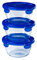 Pyrex Cook & Go - Lot de 3 LunchBox Rondes Identiques - 0,7L - Verre Borosilicate - Compatible four, micro-ondes et lave-vaisselle - Made in France