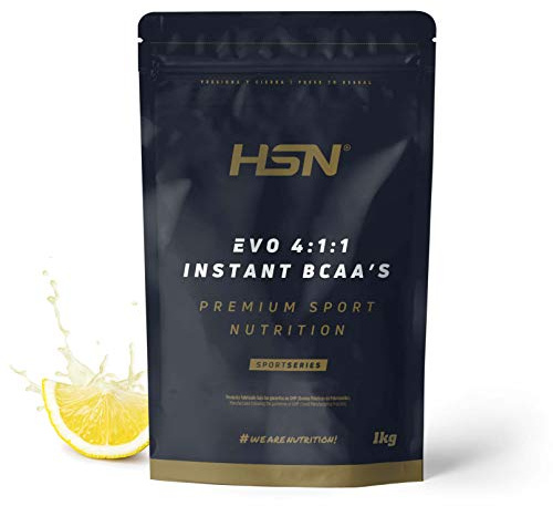 HSN Evo 4:1:1 (BCAA's Instantáneos) en Polvo | Limón 1Kg = 200 Servicios | Aminoácidos Ramificados (L-Leucina, L-Isoleucina, L-Valina) | No-GMO, Vegano, Sin Gluten