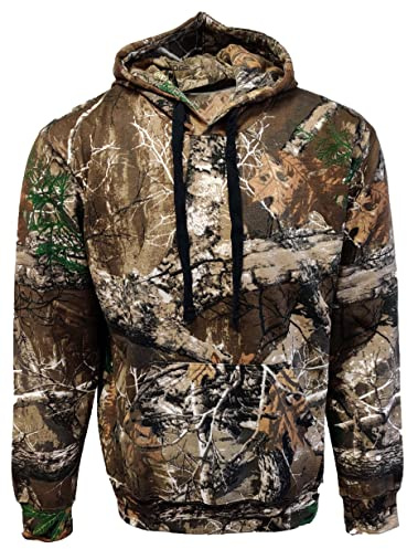 LABEL APPAREL Mens Jungle Print Pullover Hoody Hoodie Camo Camouflage Fishing Hunting Jacket (3XL)