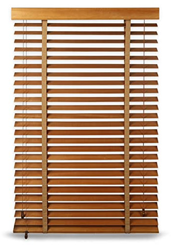 Jolan Jalousette Holz,Jalousien Für Das Home Office,Fensterläden,Jalousetten Aus Echtholz,Verdunkelung/Wärmedämmung/Atmungsaktiv Jalousie,Leicht Anzubringende,50mm Lamellen,W×H-55x130cm/21.7x51in