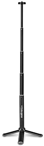 Walimex pro 2in1 Ministativ XL mit 1/4“ Anschluss, Höhenverstellbar von 20,5 cm bis 62,5 cm, Mini Dreibein Kamerastativ mit Teleskoparm für den professionellen Gebrauch, bis 1 kg belastbar