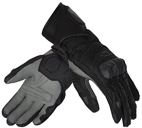 REBELHORN Fighter Motorradhandschuhe Herren | Känguru und Ziegenleder | Knöchel- und Fingerschutz | Superfabric-Einsätze | Äußere Nähte | Touchscreen Unterstützung