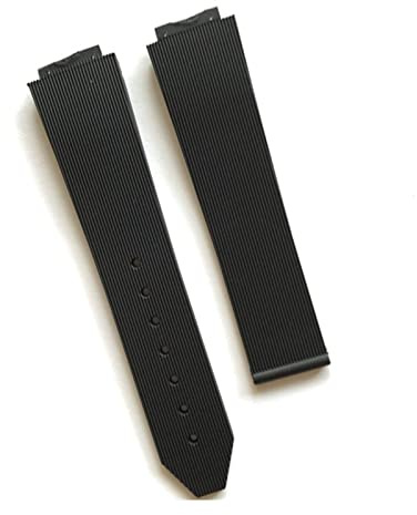 Uhrenarmband for Hublot weibliche Frauen Gummiband wasserdichtes Silikon Uhrenarmband 15 * 21 mm Band 18 mm Logo auf Riemen Schmetterlingsschnalle (Color : Black Strap, Size : Without Buckle)