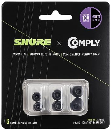 Shure EACYF1-6KIT Comply 100 Serie schwarzer Schaum, Kit, 6 Pack
