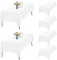 6er-Set Weiße Tischdecken Rechteck 153 x 320 cm, wasserdichte Polyester Weiße Tischdecken für 8ft Tabelle, Waschbar Rechteck Große Tischdecke für Party Hochzeit Buffet Camping Restaurant(60x126in)
