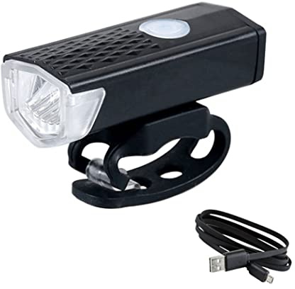 Luci per Bici Luce Anteriore per Bici Luci per Bici Luci Anteriori per Mountain Bike Faro per Bici 300 Lumen Faro per Bici Ricaricabile tramite USB con 3 Modalità Luce Anteriore per Bicicletta Nero