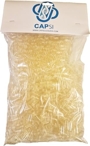 Separated Empty Gelatin Capsules Size 00 – Pack of 1000 – Clear Empty Capsules for Supplements, Herbs & Powders – Pre-Separated for Easy Filling – Kosher & Halal Certified