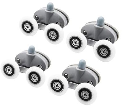 SBTRKT 8 unids/Set 23mm 25mm Ruedas de Hardware Superior Inferior ovaladas Doble corredera Puerta de Vidrio de Ducha Rodillos Ruedas de Corredor poleas (Color : DW-120-4PCS-Down, Size : 25mm)