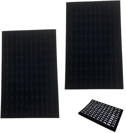 YJFY 2 Stück Ringhalter Schmuckschatulle Einsätze Schaumstoff-Ringhalter Organizer Display Schwamm Pad Für Ohrringe Ring Jeder hat 100 Kartenfächer Für Aufbewahrung von Schmuck 28 * 18cm (Schwarz)