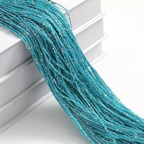 PTNKUIIY 2 tende a filo, 100 x 200 cm, tenda a fili, tenda per porta, divisoria, tenda in corda, per feste, matrimoni, decorazione della stanza, colore azzurro
