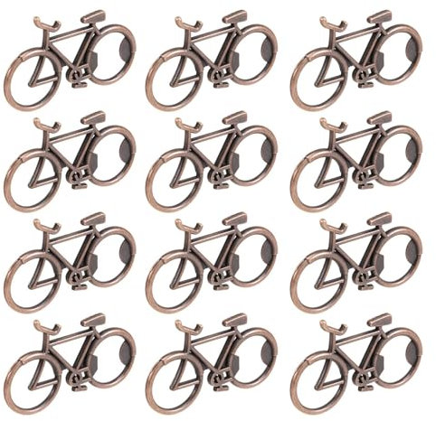 iFutniew 12 abrebotellas de bicicleta para regalo de boda, fiesta, recuerdo, abridor de botellas de cerveza de metal, regalos de fiesta (bronce antiguo)