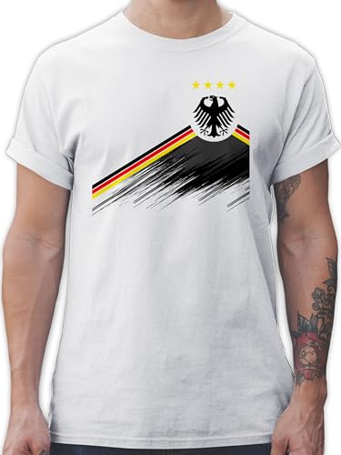 Shirtracer - T-Shirt Herren - Fußball EM WM - Adler Trikot mit Deutschland Flagge | Nationalmannschaft Germany 4 Sterne