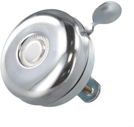 Fahrradklingel im Retro-Stil, Eisen + Kunststoff, einfache Installation, 5 x 2 cm Durchmesser (Silber)