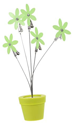 FUNOMOCYA 1pezzi Portafoto da Tavolo Forma di Vaso di Fiori Clip per Foto Decorazione per Casa Contenente Foto Immagini o Promemoria Realizzato in Plastica Ecologica Fiori e Filo