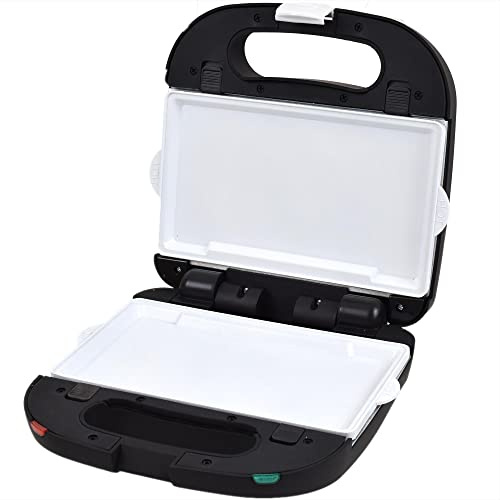 Syntrox Germany Kombigerät mit Wechselplatten SM-1500W Perom, Antihaftbeschichtet, Edelstahl, Schwarzes Design, Kompakt und Robust, Rutschfeste Standfüße (Teppanyaki-Grill)
