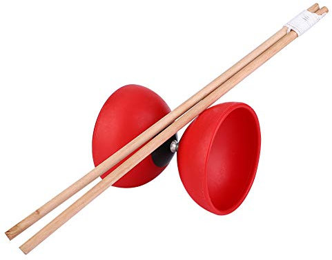 GRCFUMO Yoyo diábolo chino diábolo, juguete diábolo chino Yoyo, palillos diábolos de colores para principiantes y avanzados (rojo)