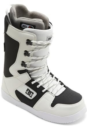 DC Shoes Botas de snowboard para hombre, ajustables, duraderas, ligeras, con forro polar, de media flexión, con cordones, forro de espuma viscoelástica EVA, color blanco roto, 8
