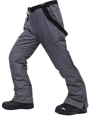 ZGXNYI Skibekleidung Große Skihose Herren, Winddicht, wasserdicht, warm, Schneehose, Winter-Ski-Snowboardhose Skianzug(Grey,M)