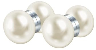 JewelryWe Magnetörhängen pärlörhängen för kvinnor: 8 mm dubbelsidiga vita pärlor rostfritt stål magnetiska öronklämmor falska piercing örhängen magnetörhängen utan öronhål klämma på örhängen smycken