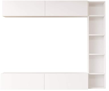 Rebecca Mobili Parete da Soggiorno, Composizione Mobili Salotto, Bianco, Truciolato, Set 3 Mobili Pensili, Design Moderno - Misure HxLxP: 143,5 x 169 x 26 cm - Art. RE7206