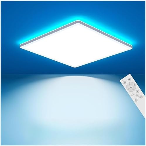slochi 3200LM LED Deckenleuchte Dimmbar mit Fernbedienung, 30CM 25W RGB Farbwechsel Deckenlampe Led, 3000K-6500K Badezimmer Lampe für Bad Kinderzimmer Schlafzimmer Wohnzimme