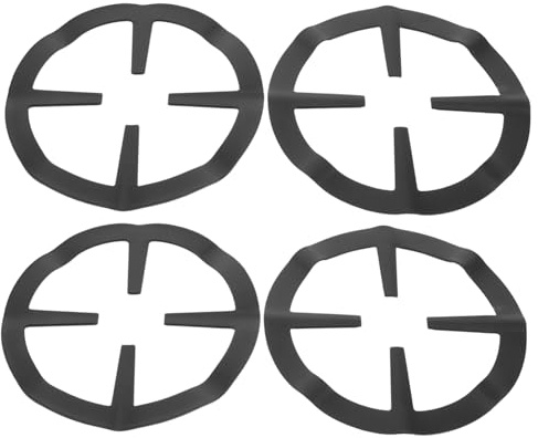 LIFKOME Anneau De Support Pour Cuisinière à Gaz 4 Pièces, Acier Inoxydable Antirouille, Noir, Réducteur De Brûleur Gaz Compatible, Pour Petites Casseroles Et Cafetières, Usage La Cuisine Sécurisé