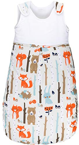 Fillikid Sommerschlafsack ärmellos mit Belüftungseinsätzen 100% Baumwolle Schlafsack Kind Baby (70cm)