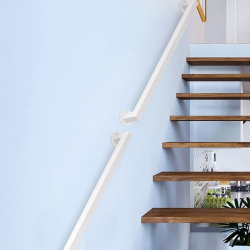 Ringhiera per scale, 600 cm, in ferro battuto, staffe da parete per interni ed esterni, corrimano durevole ed elegante per scale, balconi e ponti, facile installazione