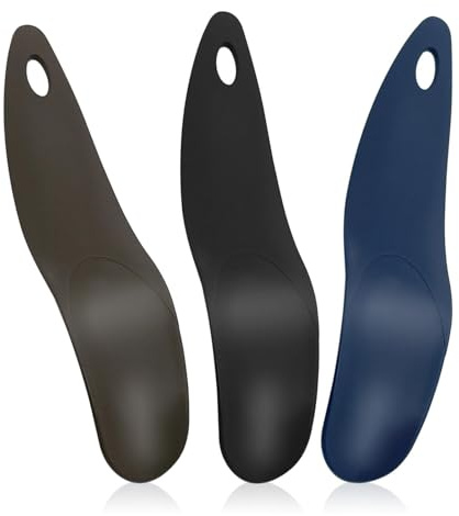 Skythrive 3Piezas Calzador de Zapatos 17.5CM - Calzadores para Personas Mayores con Colgante Agujero, Shoe Horn Fácil de Utilizar, Apto para todo tipo de calzado (Negro + Azul + Marrón)