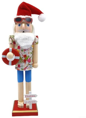Hasaller Soldats casse-noisette de Noël en bois de 38,1 cm - Décoration de Noël - Figurine de Père Noël pour les vacances, la maison, les fêtes, Noël, étagères, décoration de table (F)