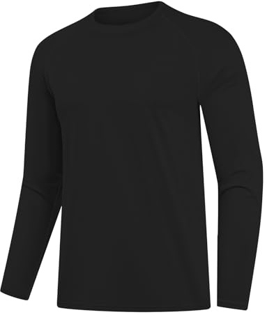 HYCOPROT Tee Shirt Manche Longue Homme T-Shirt Respirant Séchage Rapide Moisture Wicking Haut Sportif Sport Long Sleeve Shirts Running Athlétique Tops pour Fitness Randonnée Cyclisme Entraînement