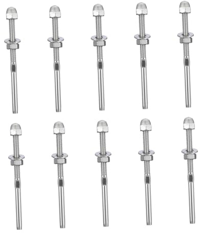 Cabilock Tendeur de Câble Anti-Rouille en Acier Inoxydable 10 Pièces Installation Simple Câble Tendeur Extérieur pour Système de Garde-Corps