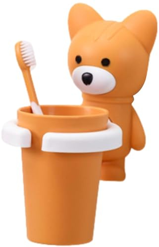Zahnbürstenhalter Kinder, Niedlicher Zahnputzbecher Und Zahnbürstenhalter Wand Mit Saugnapf Für Kinder, Wasserdicht Zahnputzbecher Mit Tasse Halterung, Cartoon Zahnbürstenbecherhalter Für Badezimmer