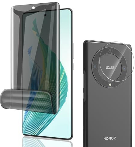 Phlleyaa Protector de Pantalla para Honor Magic 5 Lite Anti Espía TPU Película 1 Pack y Protector de Lente de Cámara 1 Pack, Sin Burbujas, Anti-Arañazos, Fácil de Instalar para Honor Magic 5 Lite