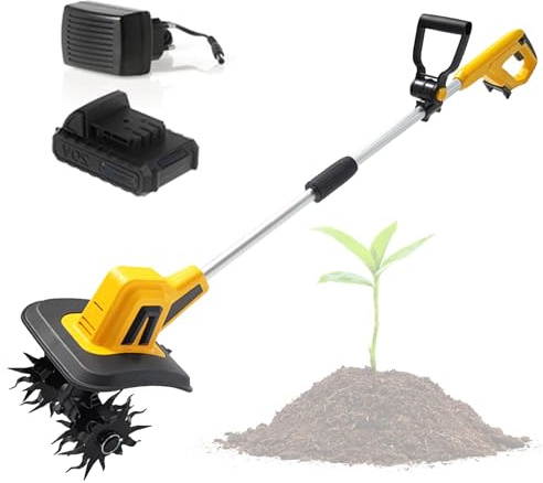 VNATWGOO Zappatrice da Giardino Elettrica A 270 Giri/Min, Senza Fili, Batteria Rimovibile, Larghezza di Lavoro 22 Cm, profondità 16 Cm