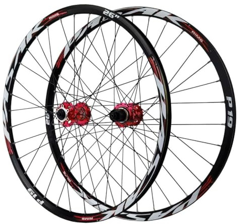 TINGMIAN MTB-Laufradsatz Mit Steckachse 26/27,5 Zoll Aluminiumlegierung, Scheibenbremse HG-gedichtete Lager 32 Loch Vorne Und Hinten, 29-Zoll-Felge for 7-12-Gang-Schaltungen