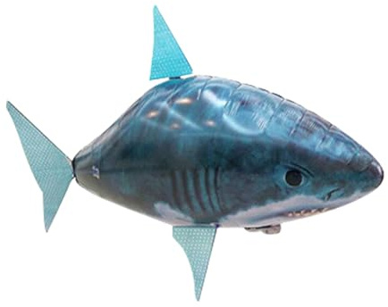 Air Remote Control Inflatable Shark Air Swimmer Toy – Indoor Flying Balloon Shark with Realistic Look for Kids’ Parties, Gifts & Room Décor (Blue, 152x100cm)