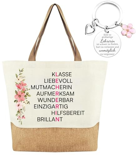 Lehrerin Geschenk Tasche Lehrerin Schlüsselanhänger Erzieherin Geschenk | Lehrerin mit Herz Lehrerin Abschiedsgeschenk Weihnachtsgeschenke Dankesgeschenk für Lehrer Frauen