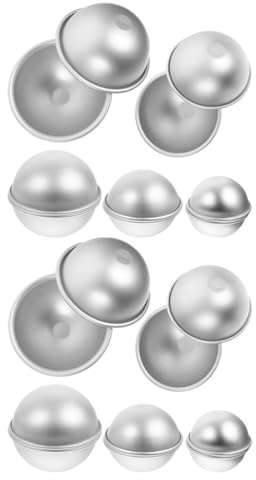 POPETPOP Set 5 Paia Formine per Dolci in Lega di Alluminio, Stampi per Torte Mezza Palla, Facili da Sformare e Resistenti alla Deformazione, per Cucina e Fai da Te