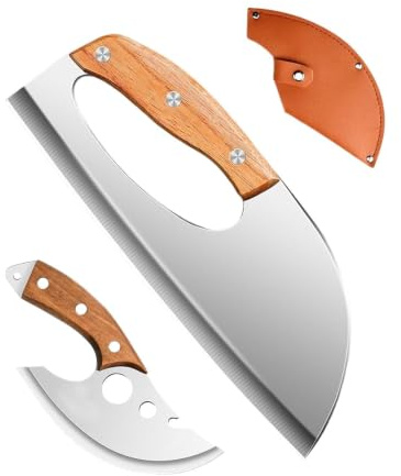 Mannaia Pesante per Carne - Attrezzi da Taglio Pesanti Ergonomici - 2 Pezzi Coltello da Macellaio per Carne - per Casa Campeggio Grigliate BBQ Preparazione Pasti Uomo Donna Macellaio Papà