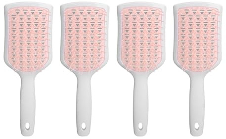 4st ventilerad hårborste för hårborste, formad ergonomiskt handtag Böjd ventilborste för våta och torra frisyrer Professionell salongsföning modellering och daglig kamma massage i