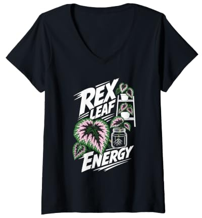 Women's Rex Begonia Plant Energy Propagation V-Neck T-Shirt