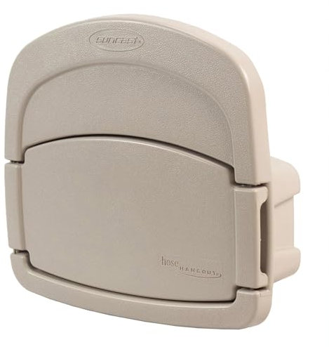 Suncast CPLDHH15000 Deluxe Garden Hangout with 150-Foot Capacity And Enclosed Storage Compartment, DHH150 Hose Hanger, No Size, Light Taupe