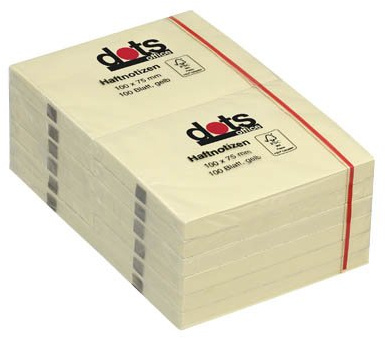 Dots - 12 bloques de puntos amarillos notas adhesivas 10,0 x 7,5 cm