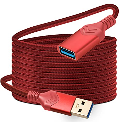 ROFICORD USB 3.0-Verlängerungskabel, 4,5m Hochgeschwindigkeits-Verlängerungskabel, USB-A-Stecker auf Buchse,Verlängerungskabel für Playstation/Xbox/Flash-Laufwerk/Kartenleser/Tastatur/Drucker (rot)