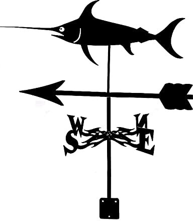 YDYBY Banderuola Pesce Segnavento Agriturismo Acciaio Inox Retro Durable Indicatore di Direzione del Vento Scena Giardino Meteo Vane Strumenti Misurazione Yard Decora,B