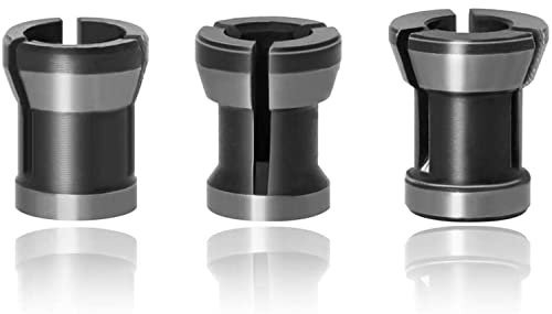 Mesee 3 Stücke Spannzangen Adapter, Geradschleifer Ersatzspannzange, Spannzangen Set, Router-Bit-Spannzange, Collet Chuck Adapter Für Oberfräse Trimmen Maschine Fräsmaschinenteile- 8MM / 6,35MM/ 6MM
