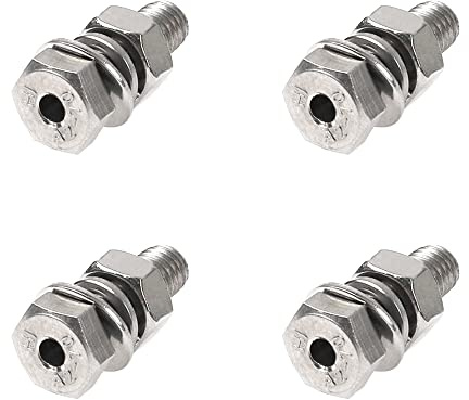 Rrina 4Pcs 304 Stainless Steel Cylindrical Hollow External Hexagon Screw Lamp Threading Through Hole Bolt with Washers Nut (M8x25)