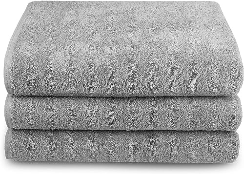 Tuva Home 3x Set Di Asciugamani Per Hotel Asciugamano In Cotone 50x90cm Hotel Wellness Spa Asciugamano Per Sauna Asciugamano Da Bagno Asciugamano Professionale In Spugna 100% Cotone (Grigio)